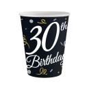 Happy Birthday B&C Happy Birthday 30 Paper Cups, 6 Pack, 200 ml