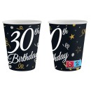 Happy Birthday B&C Happy Birthday 30 Paper Cups, 6 Pack, 200 ml