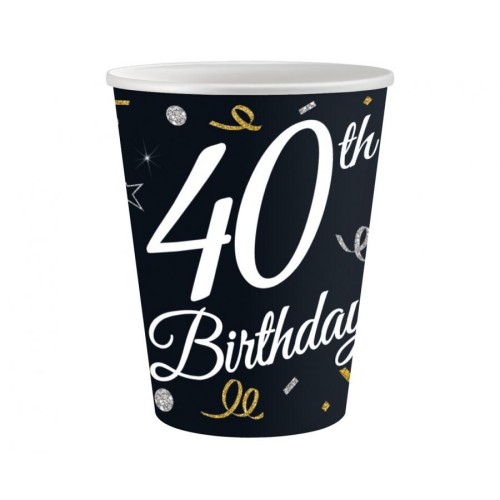 Happy Birthday B&C Happy Birthday 40 paper cup 6 pcs 200 ml