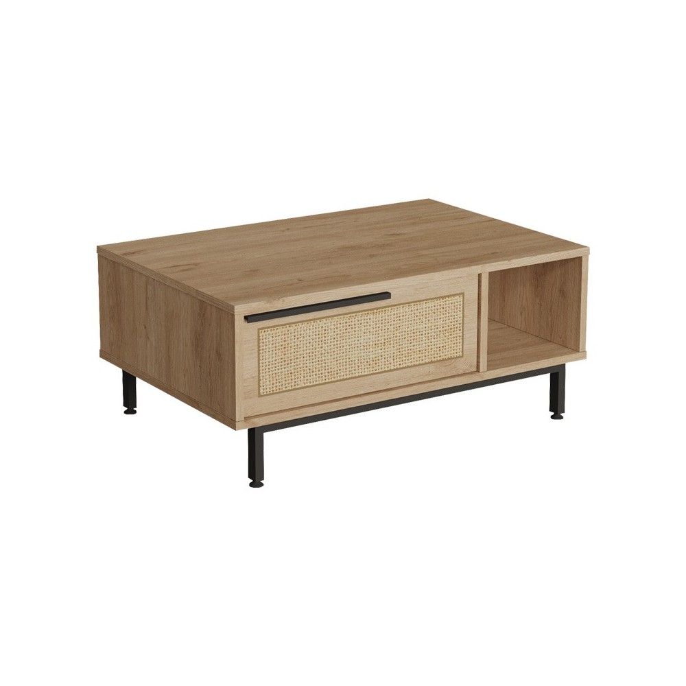 Baron coffee table with storage space pakoworld in natural shade 90x60x37.6cm Baron coffee table with storage space pakoworld in natural shade 90x60x37.6cm