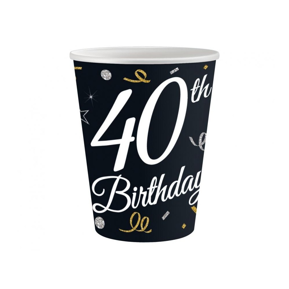 Happy Birthday B&C Happy Birthday 40 paper cup 6 pcs 200 ml