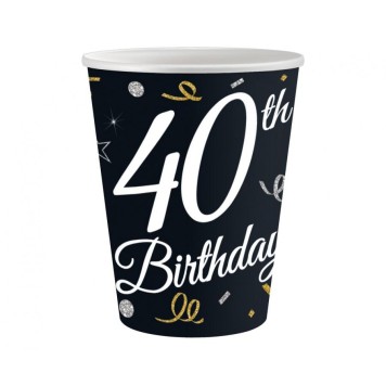 Happy Birthday B&C Happy Birthday 40 paper cup 6 pcs 200 ml