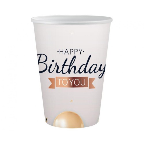 Happy Birthday Balloon Happy Birthday Paper Cup 6 pcs 250 ml