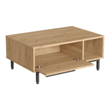 Baron coffee table with storage space pakoworld in natural shade 90x60x37.6cm