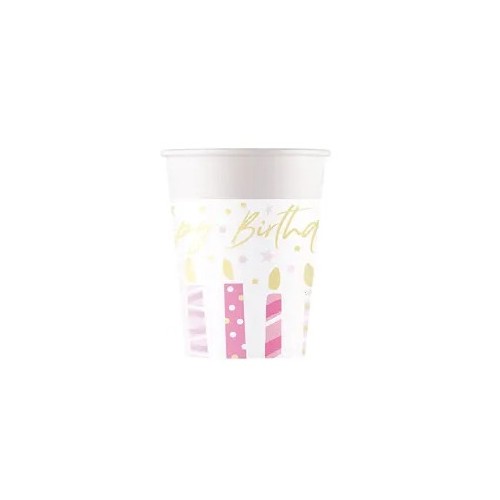 Happy Birthday Candles Happy Birthday paper cup 8 pcs 200 ml FSC