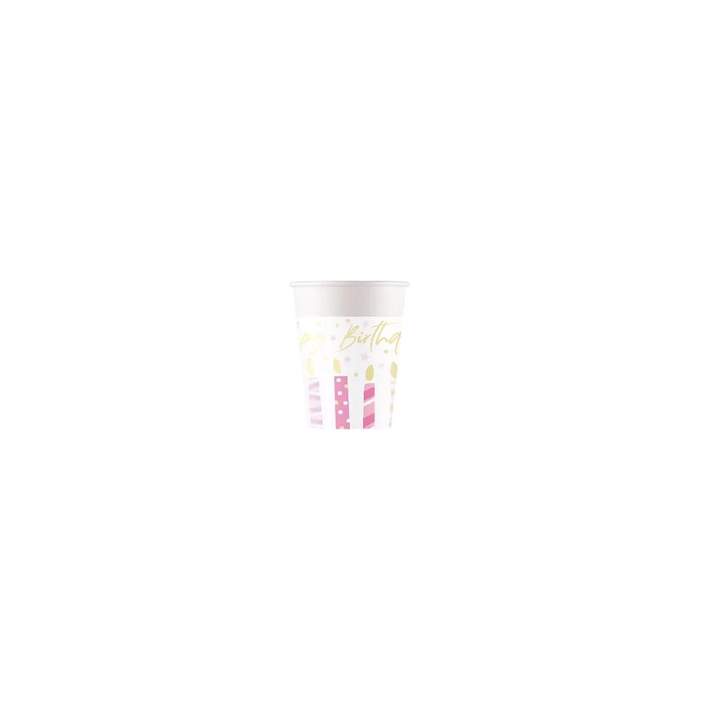 Happy Birthday Candles Happy Birthday paper cup 8 pcs 200 ml FSC