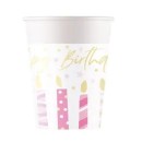 Happy Birthday Candles Happy Birthday paper cup 8 pcs 200 ml FSC
