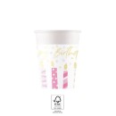 Happy Birthday Candles Happy Birthday paper cup 8 pcs 200 ml FSC