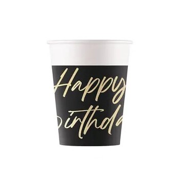 Happy Birthday Elegant Happy Birthday paper cup 8 pcs 200 ml FSC
