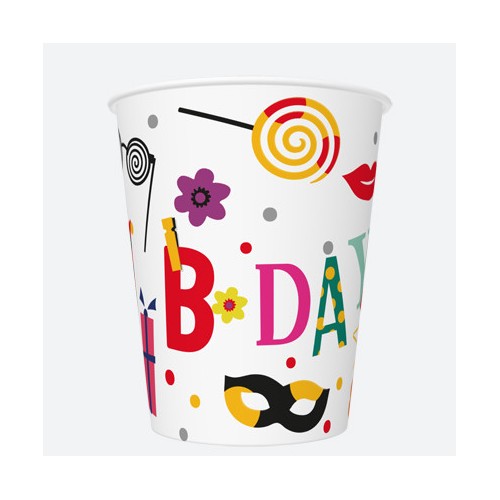 Happy Birthday Funny Happy Birthday paper cup 8 pcs 250 ml