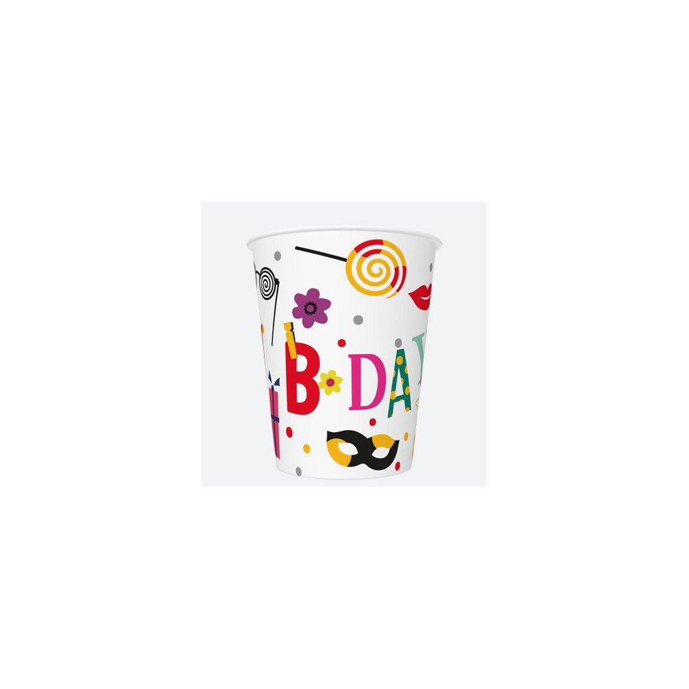 Happy Birthday Funny Happy Birthday paper cup 8 pcs 250 ml
