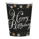 Happy Birthday Gold Happy Birthday paper cup 8 pcs 250 ml