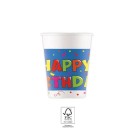Happy Birthday Kokliko Happy Birthday paper cup 8 pcs 200 ml FSC