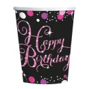 Happy Birthday Pink Happy Birthday paper cup set of 8 250 ml