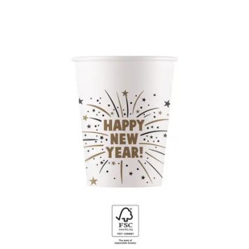 Happy New Year Flares Happy New Year paper cup 8 pcs 200 ml FSC