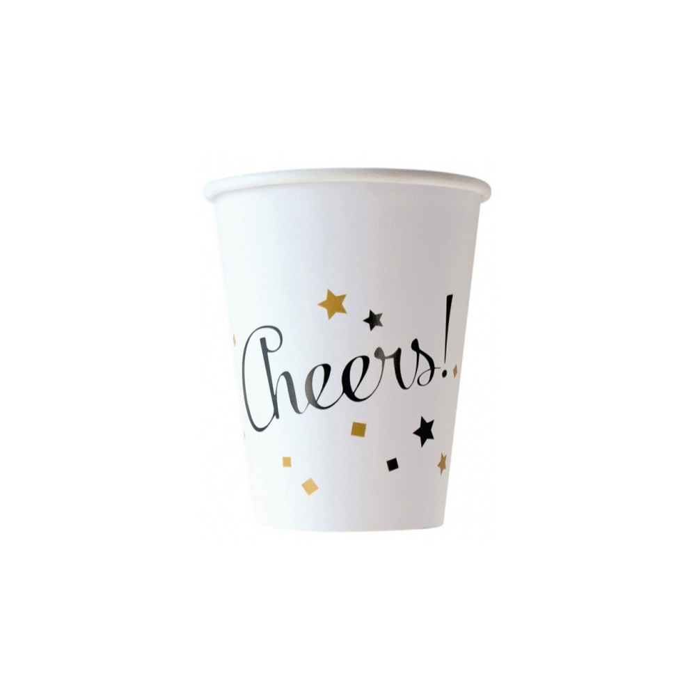 Happy New Year Golden Wishes Happy New Year paper cups 8 pcs, 250 ml