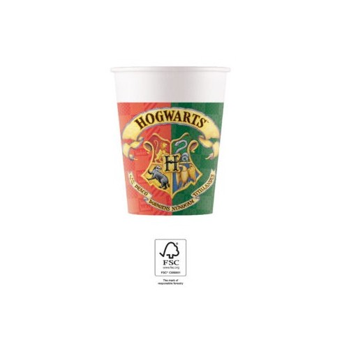 Harry Potter Hogwarts Houses paper cup 8 pcs 200 ml FSC