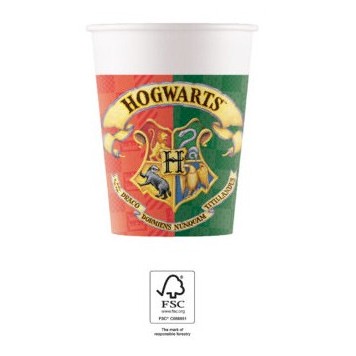 Harry Potter Hogwarts Houses paper cup 8 pcs 200 ml FSC