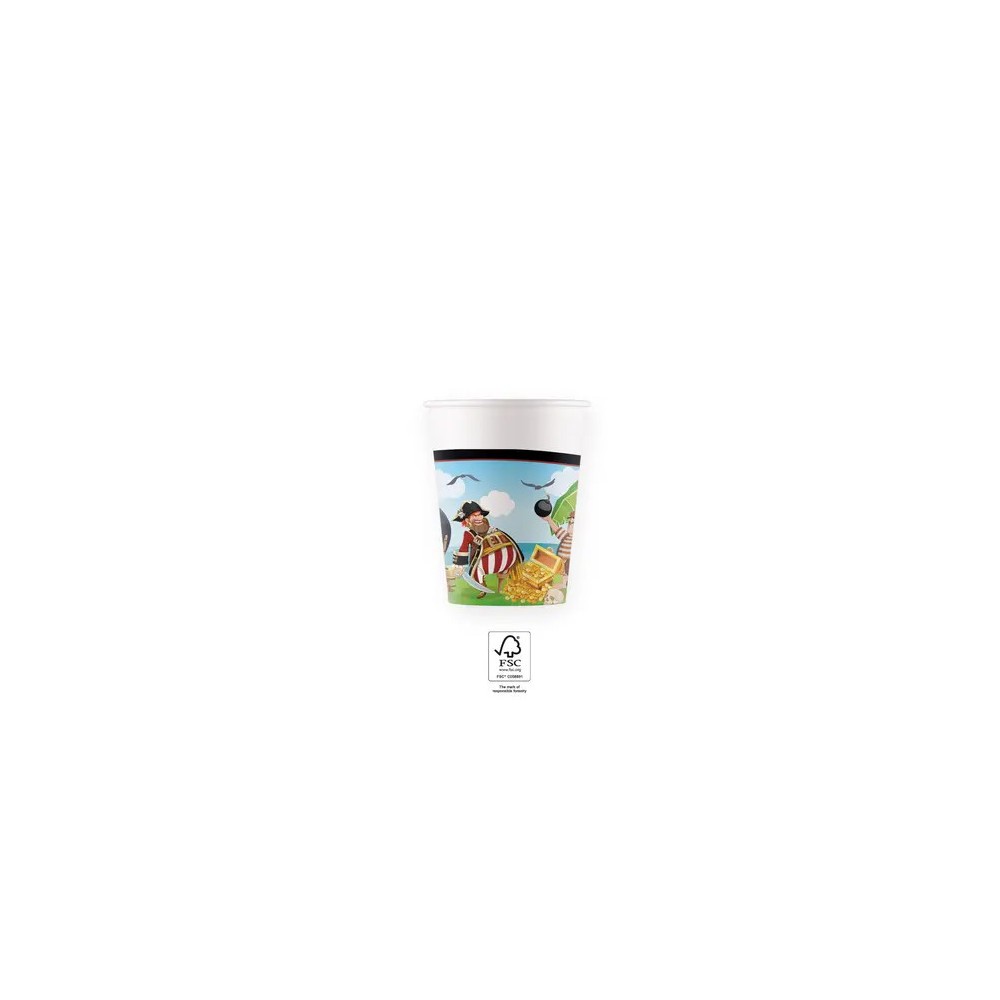 Pirate Island paper cup 8 pcs 200 ml FSC