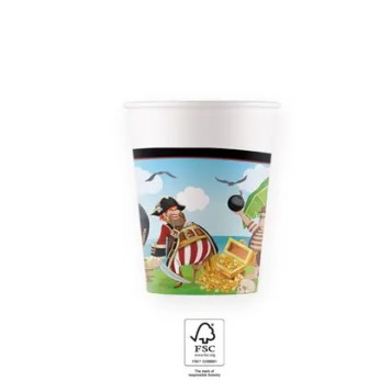 Pirate Island paper cup 8 pcs 200 ml FSC