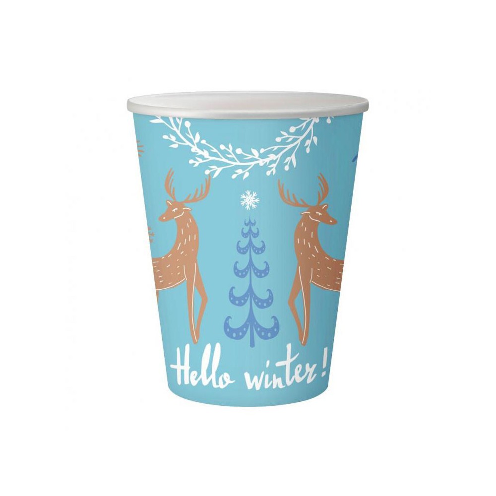 Christmas Hello Winter paper cup 6 pcs 250 ml