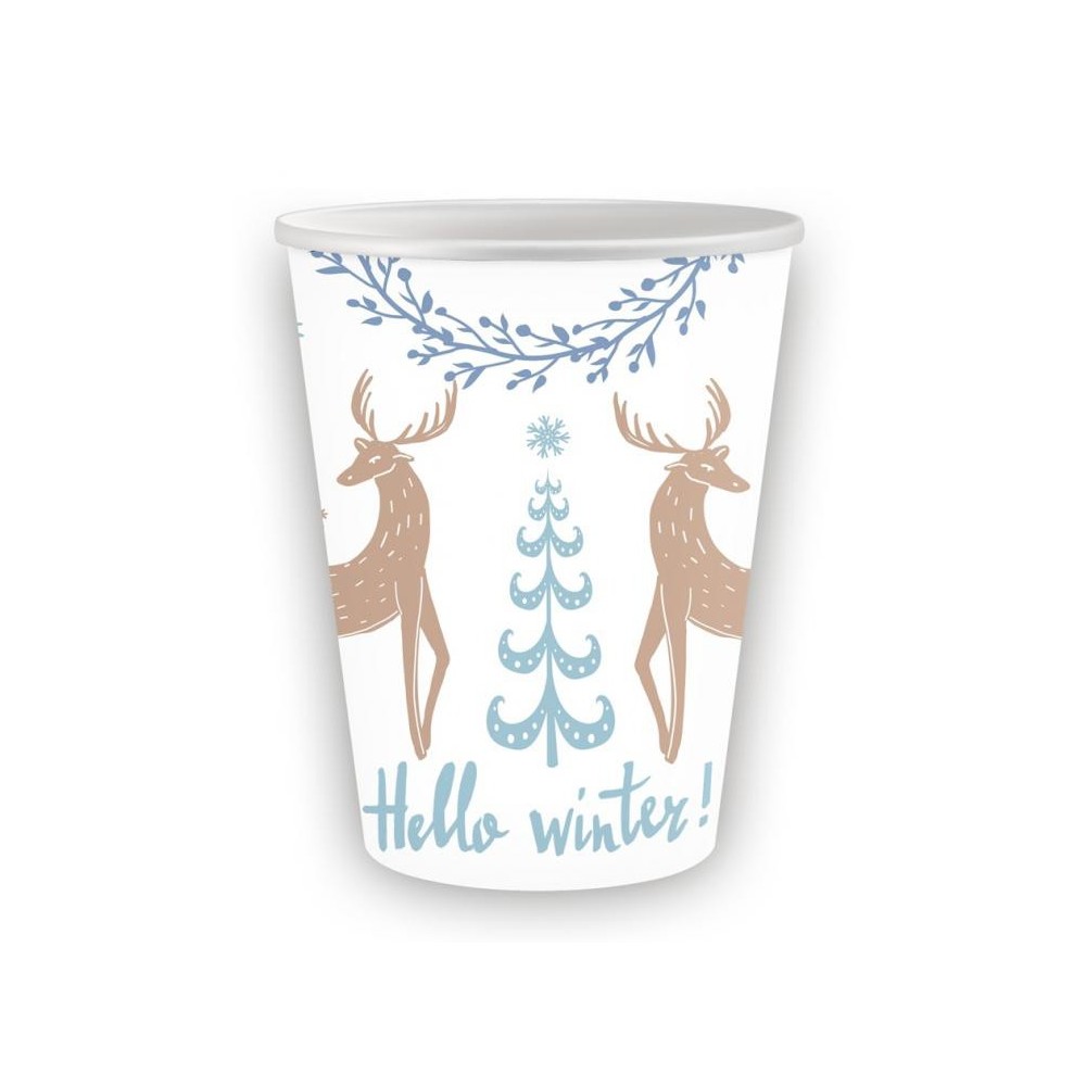 Christmas Hello Winter i paper cup 6 pcs 250 ml