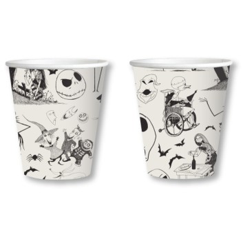The Nightmare Before Christmas Black paper cup set of 8, 250 ml