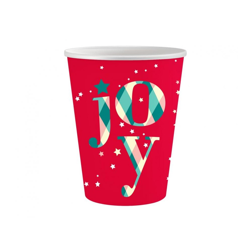 Christmas Red Joy i paper cup 6 pcs 250 ml