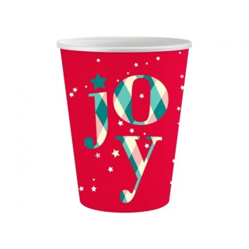 Christmas Red Joy i paper cup 6 pcs 250 ml