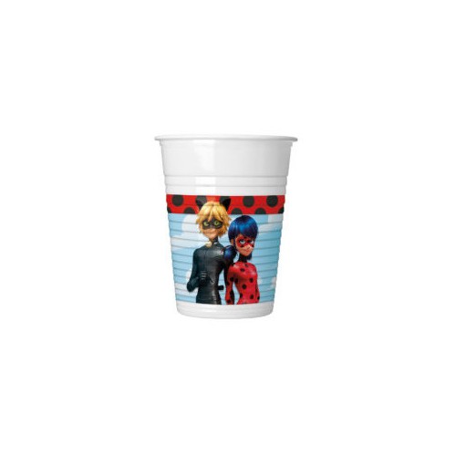 Miraculous Ladybug Hero plastic cup set of 8, 200 ml
