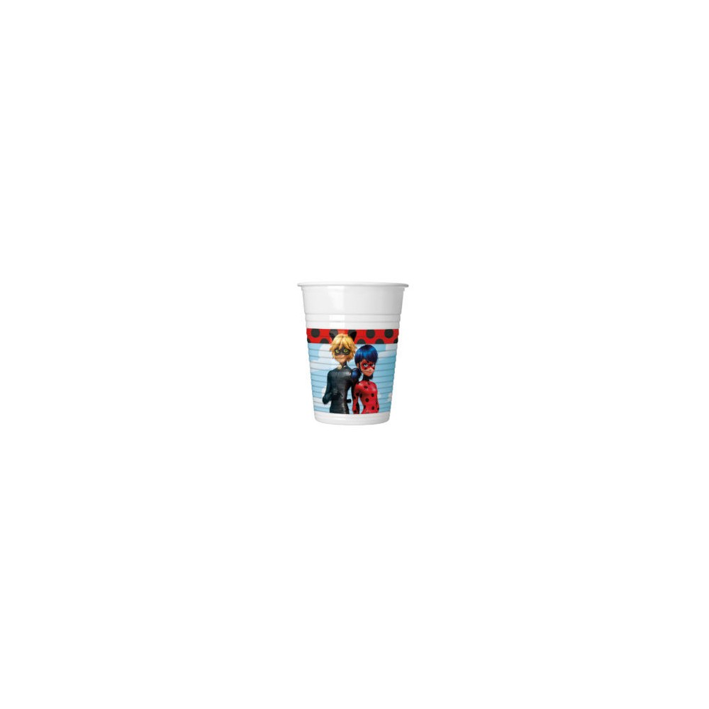 Miraculous Ladybug Hero plastic cup set of 8, 200 ml
