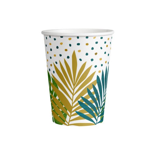 Key West Leaf paper cup 8 pcs 250 ml
