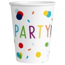 Party Colorful Confetti paper cup set of 8 (250 ml)