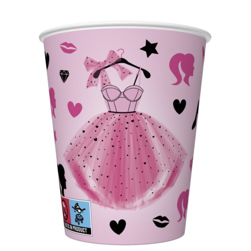 Colour Party Dress Girl-themed paper cup 8 pieces 250 ml