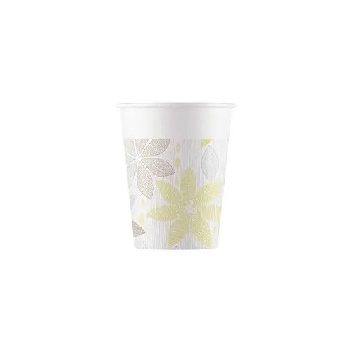 Flower Foliage Leaf paper cup 8 pcs 200 ml