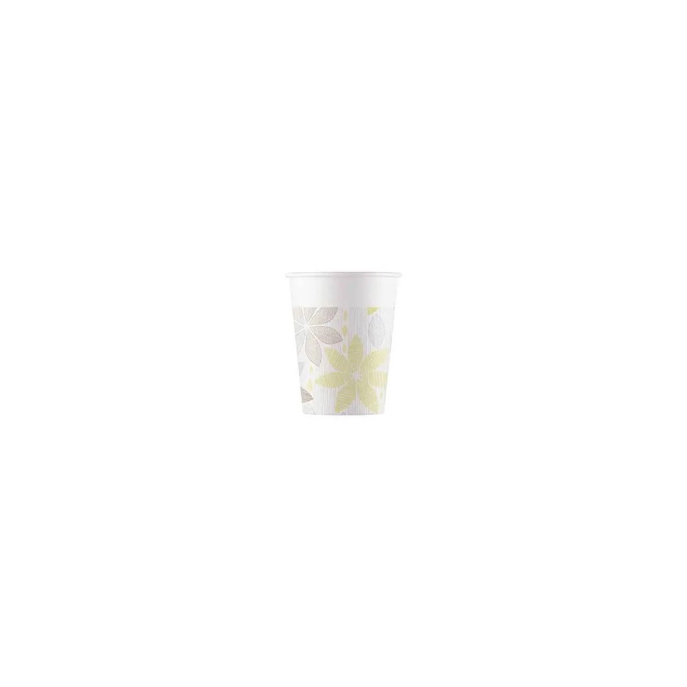 Flower Foliage Leaf paper cup 8 pcs 200 ml
