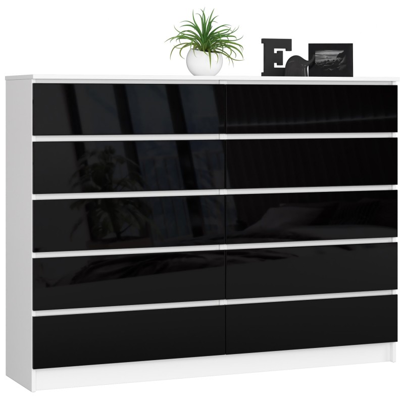 KOMODA K160 10SZ CLP PK CZARNY POŁYSK KOMODA K160 10SZ CLP PK CZARNY POŁYSK
