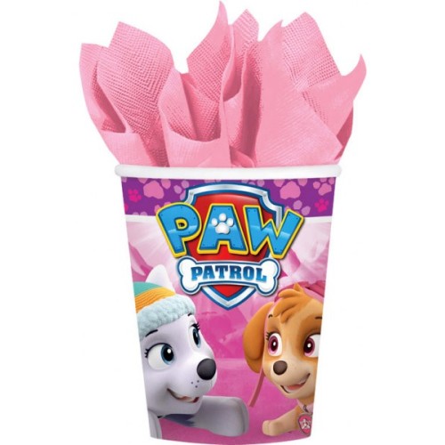Paw Patrol Pink paper cup 8 pcs 250 ml