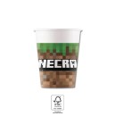 Minecraft Green paper cup 8 pcs 200 ml FSC