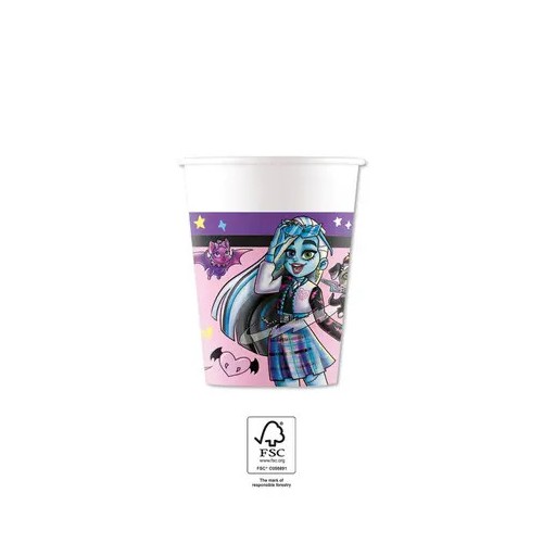 Monster High Friends paper cup 8 pcs 200 ml FSC