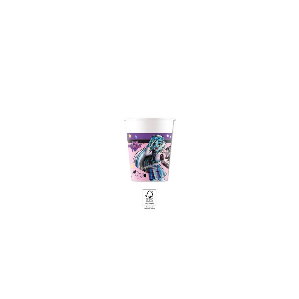 Monster High Friends paper cup 8 pcs 200 ml FSC
