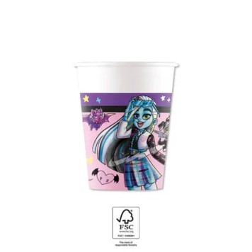 Monster High Friends paper cup 8 pcs 200 ml FSC