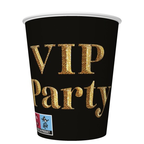 Party Gold VIP paper cup set of 8, 250 ml