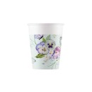 Butterfly Turquoise paper cup 8 pcs 200 ml