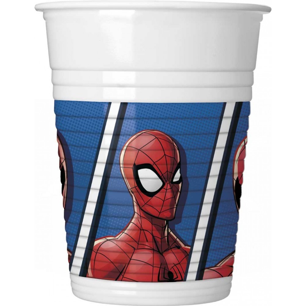 Spiderman Crime Fighter plastic cup set of 8, 200 ml