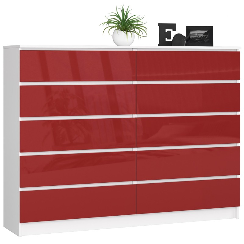 KOMODA K160 10SZ CLP PK CZERWONY POŁYSK KOMODA K160 10SZ CLP PK CZERWONY POŁYSK