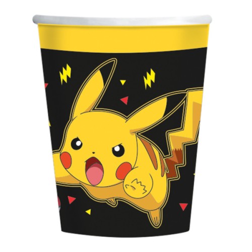 Pokémon Yellow Thunder paper cup 237 ml, pack of 8