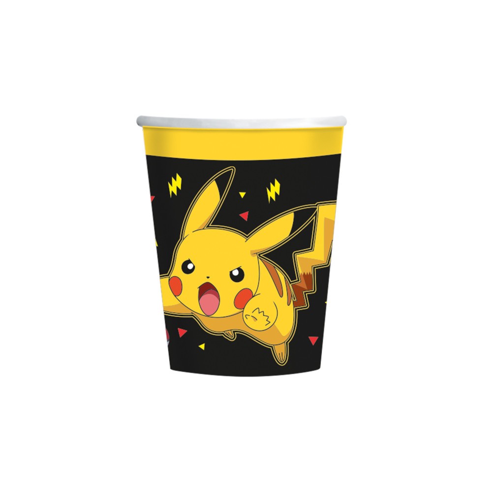 Pokémon Yellow Thunder paper cup 237 ml, pack of 8