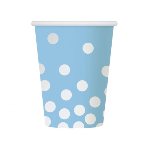 Colour Silver Dots Blue Polka dot paper cup 6 pcs 270 ml