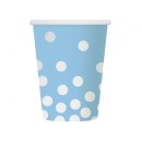 Colour Silver Dots Blue Polka dot paper cup 6 pcs 270 ml